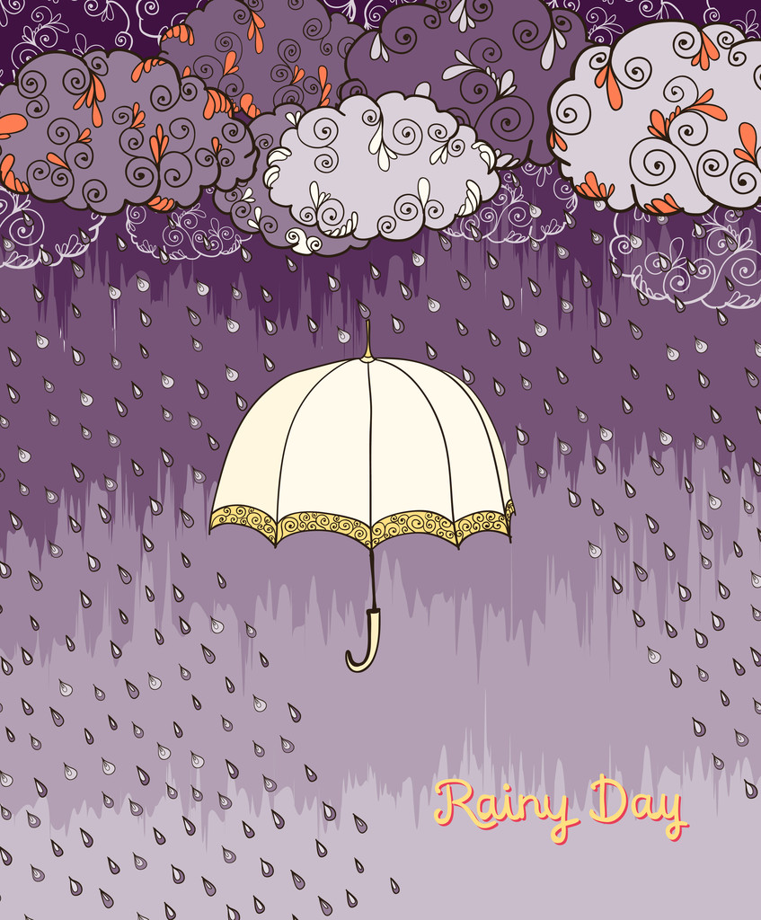 涂鸦雨天天气海报